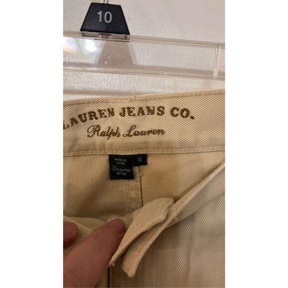 LAUREN RALPH LAUREN JEANS CO.  LETTER PRINT NATURAL HIGH RISE SLIMING PANTS SZ 1 - Picture 5 of 10
